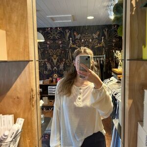 Project Social T Cream Tate Burnout Thermal Top